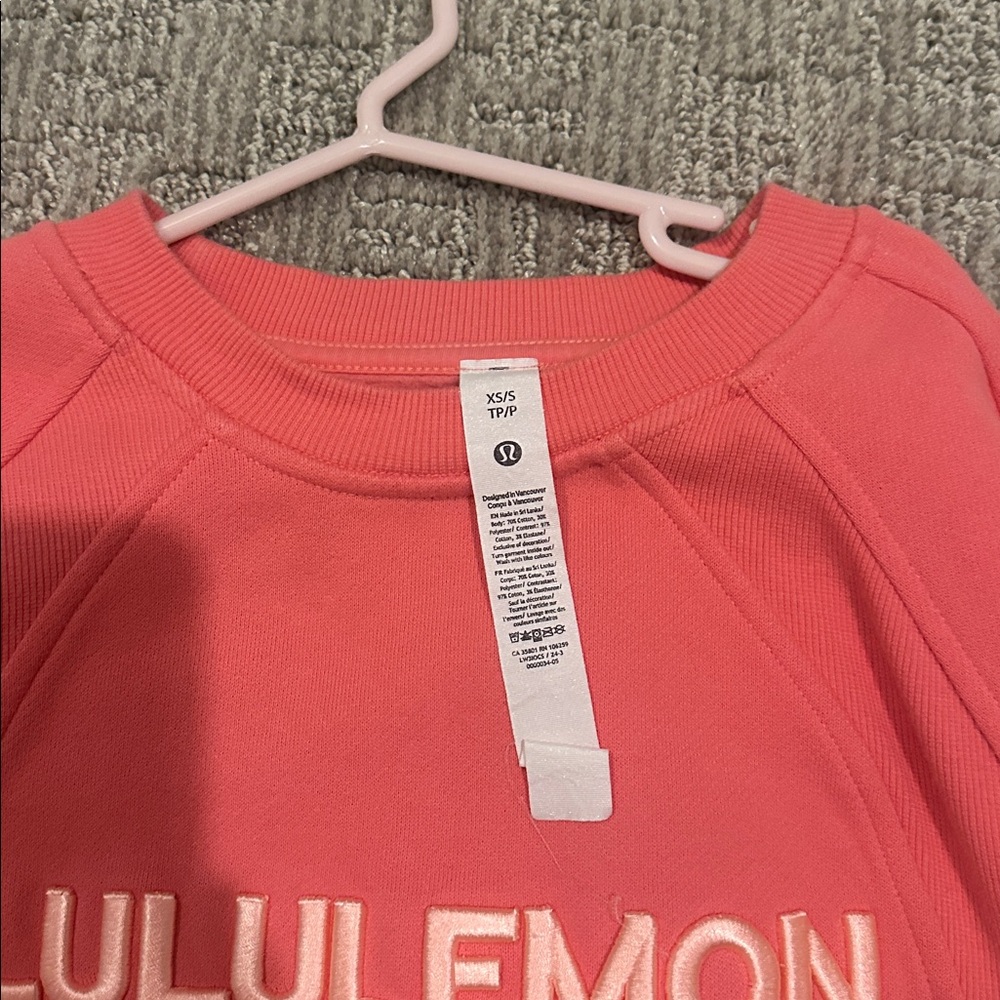 lululemon athletica Coral Logo Crewneck Sweatshirt, XS/S - Picture 2 of 2